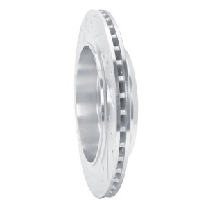 Dodge Durango Brake Rotor (1) - Rear Right - R1 Concepts - Drilled & Slotted - Silver - `11-`25